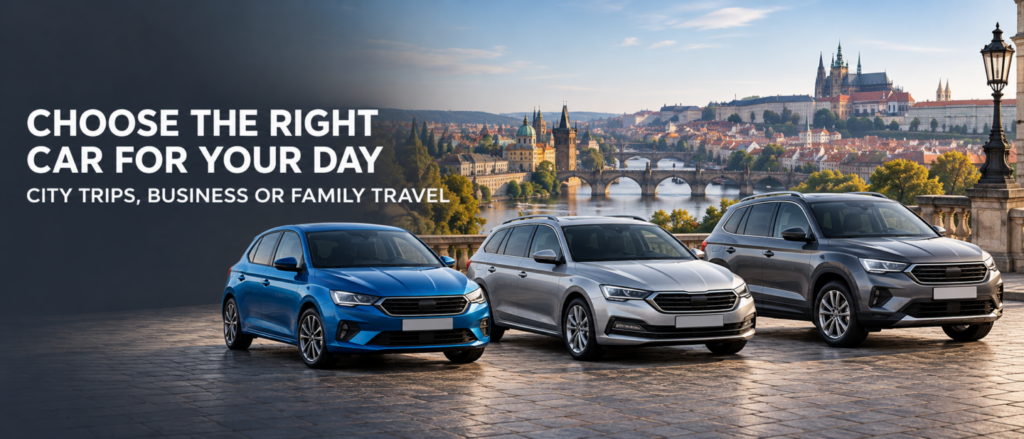Compact car, estate car and crossover available for one-day rental in Prague