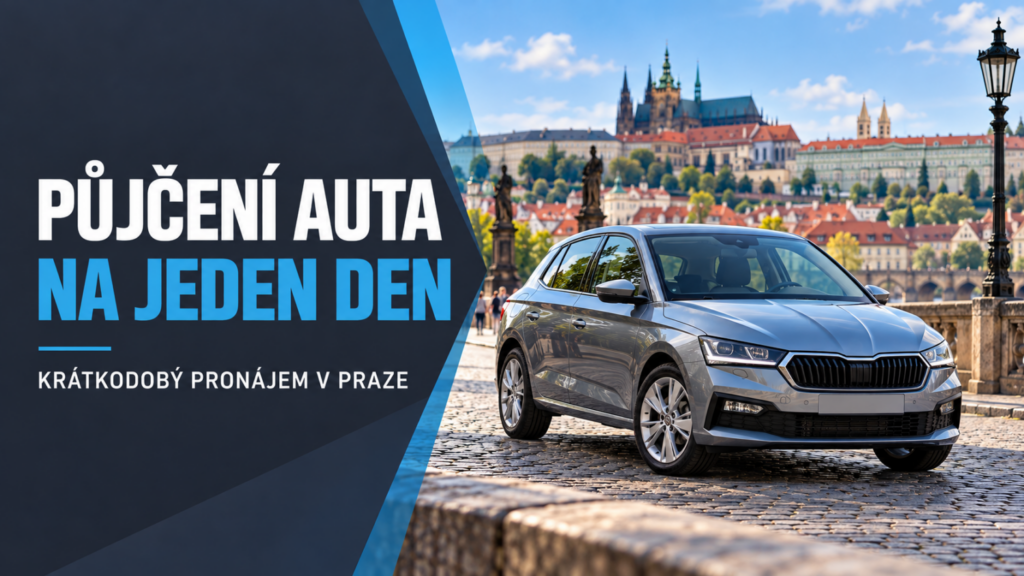 Automobil připravený k půjčení na jeden den v centru Prahy