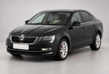Černá Škoda Octavia – pohled zepředu